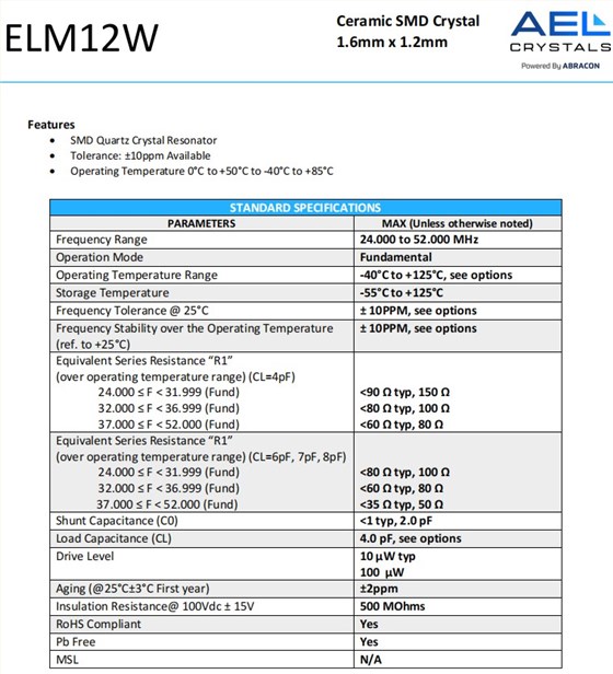 ELM12W規格